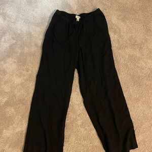 a new day Women's Black Wide Leg linen Pants